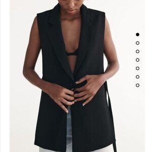Zara black tailored sleeveless blazer vest